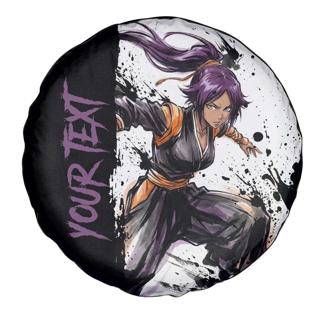 Personalized Yoruichi Shihouin Spare Tire Cover Ink Splash Anime Brush Style