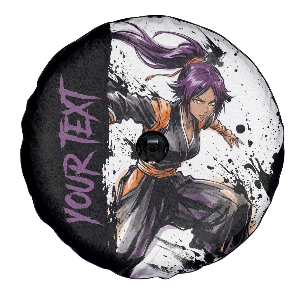 Personalized Yoruichi Shihouin Spare Tire Cover Ink Splash Anime Brush Style
