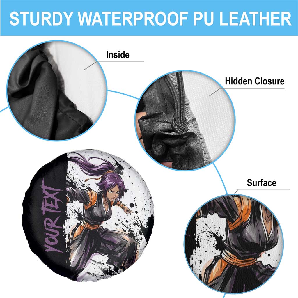 Personalized Yoruichi Shihouin Spare Tire Cover Ink Splash Anime Brush Style