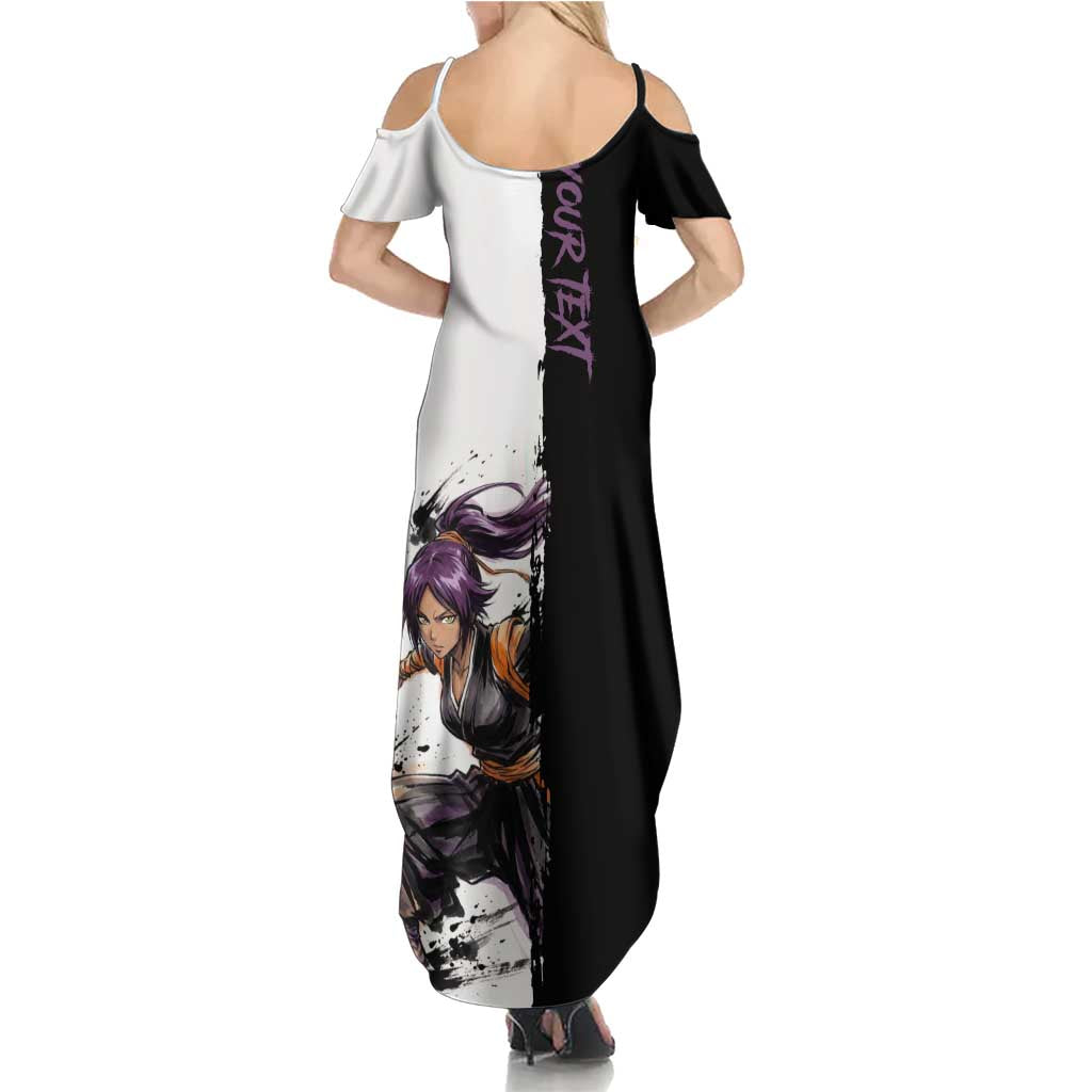 Personalized Yoruichi Shihouin Summer Maxi Dress Ink Splash Anime Brush Style