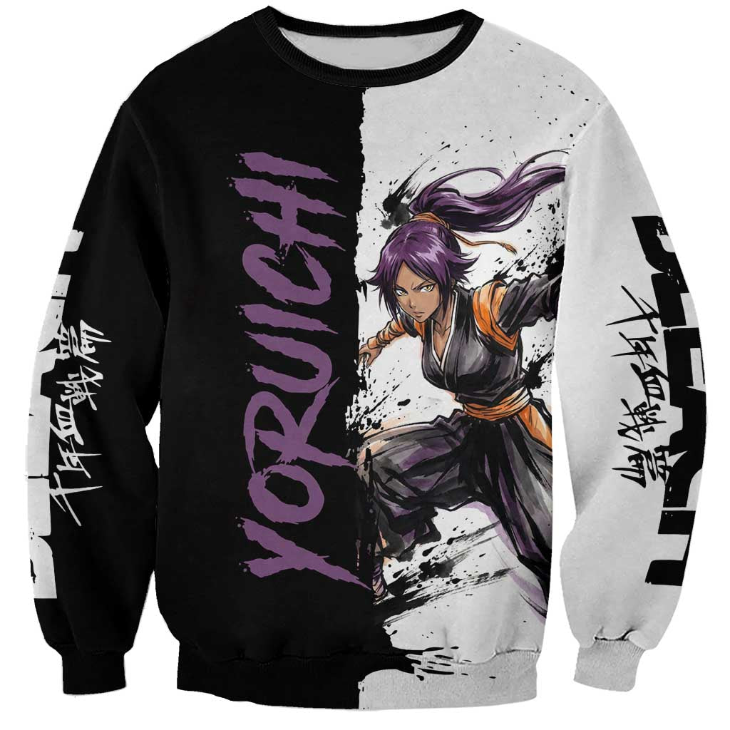 Personalized Yoruichi Shihouin Sweatshirt Ink Splash Anime Brush Style