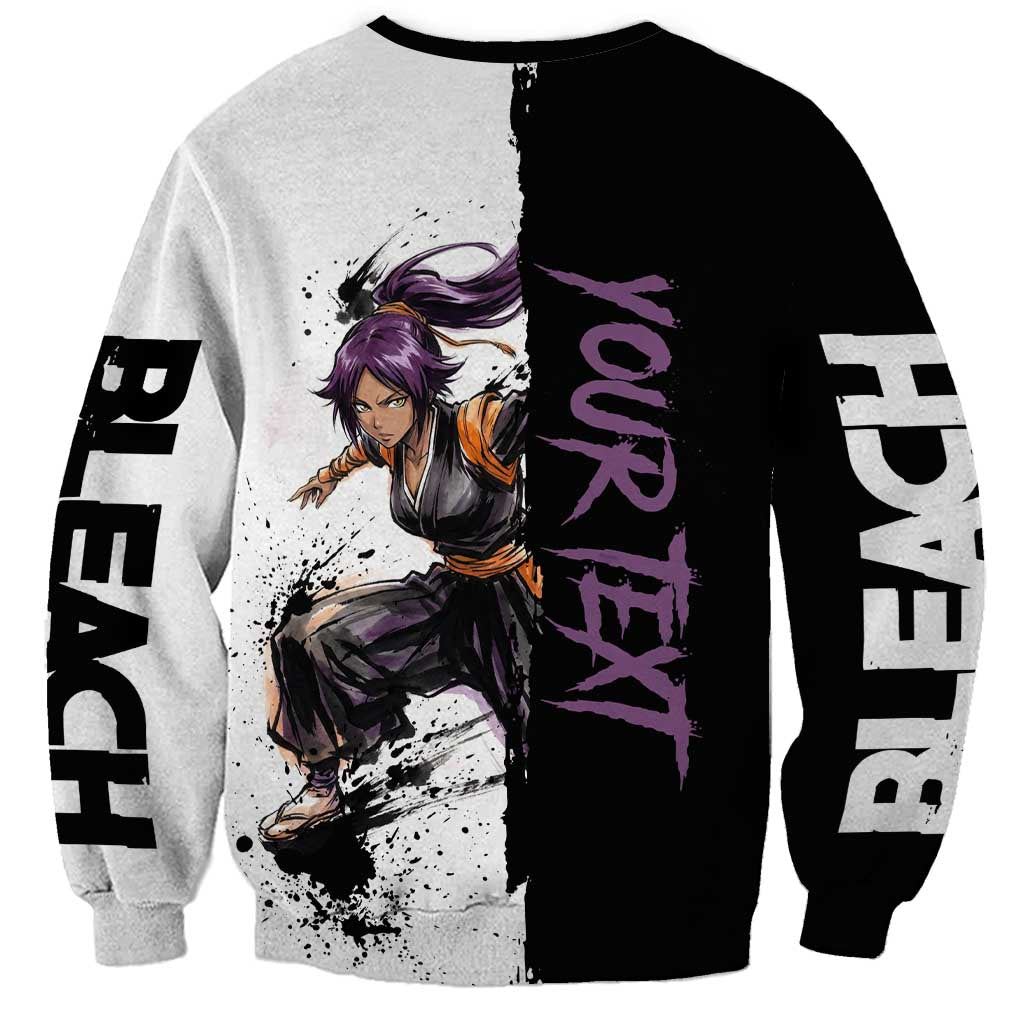 Personalized Yoruichi Shihouin Sweatshirt Ink Splash Anime Brush Style