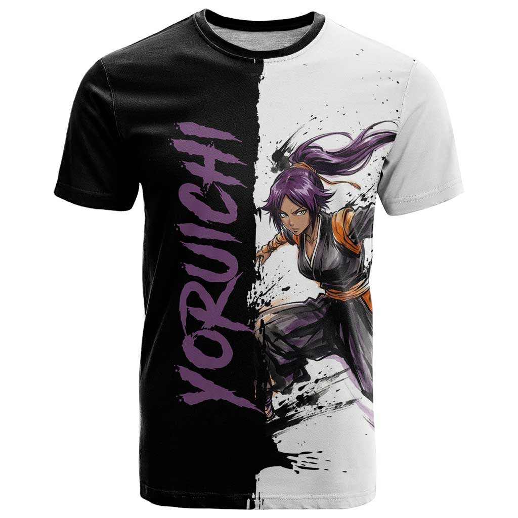 Personalized Yoruichi Shihouin T Shirt Ink Splash Anime Brush Style