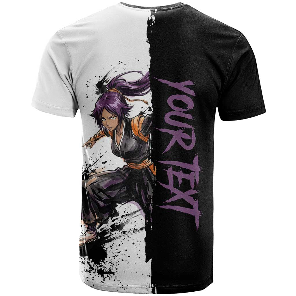 Personalized Yoruichi Shihouin T Shirt Ink Splash Anime Brush Style