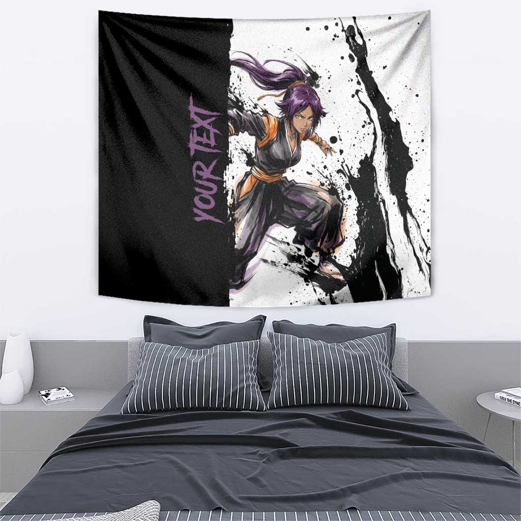Personalized Yoruichi Shihouin Tapestry Ink Splash Anime Brush Style