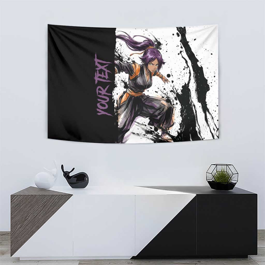 Personalized Yoruichi Shihouin Tapestry Ink Splash Anime Brush Style