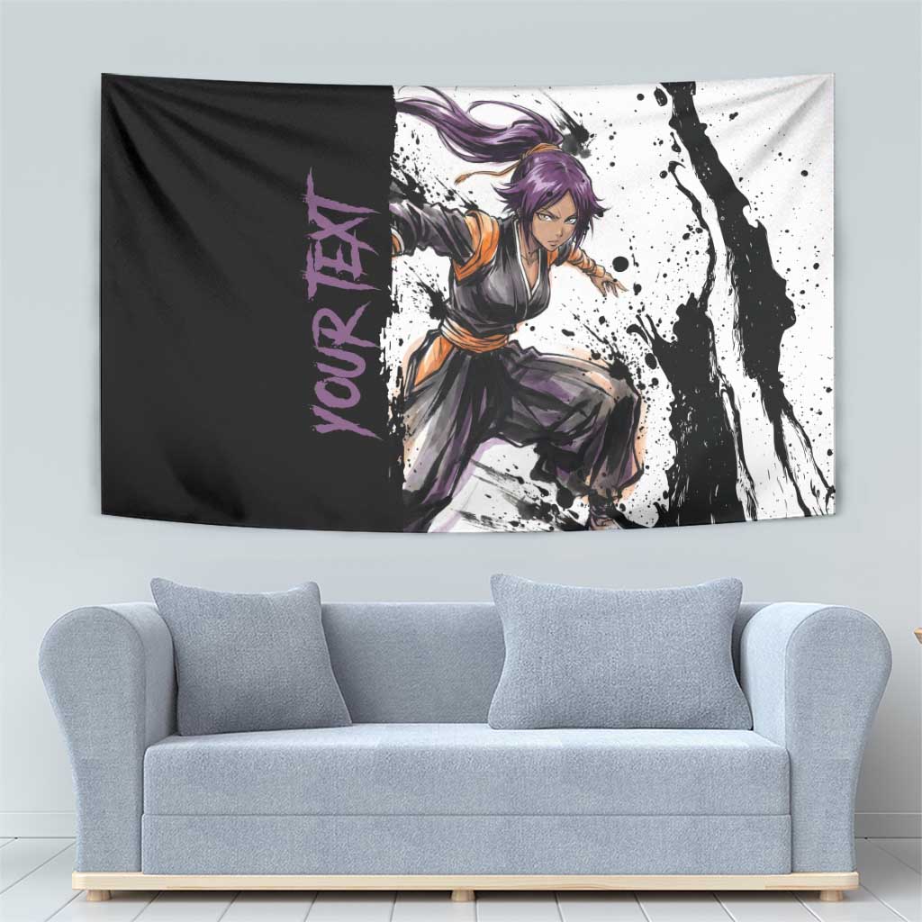 Personalized Yoruichi Shihouin Tapestry Ink Splash Anime Brush Style