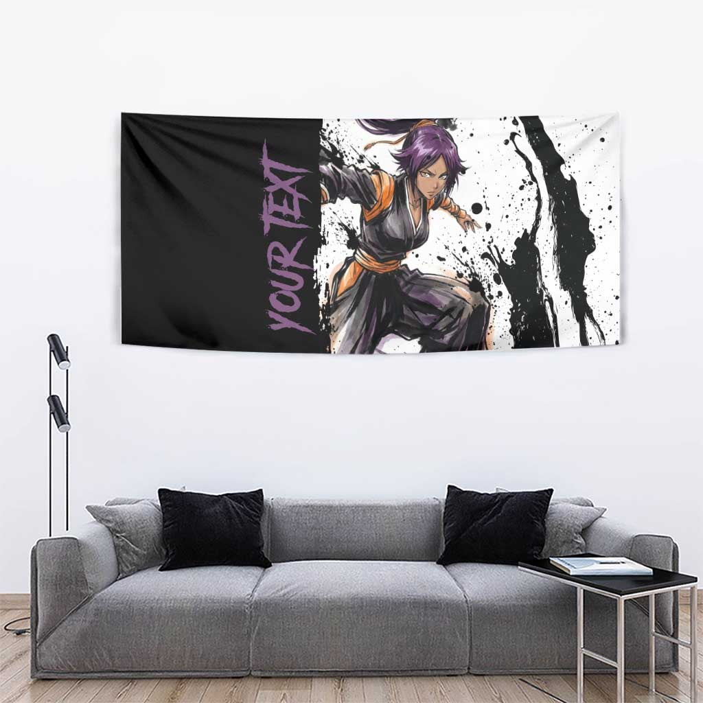 Personalized Yoruichi Shihouin Tapestry Ink Splash Anime Brush Style