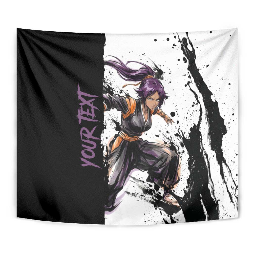Personalized Yoruichi Shihouin Tapestry Ink Splash Anime Brush Style
