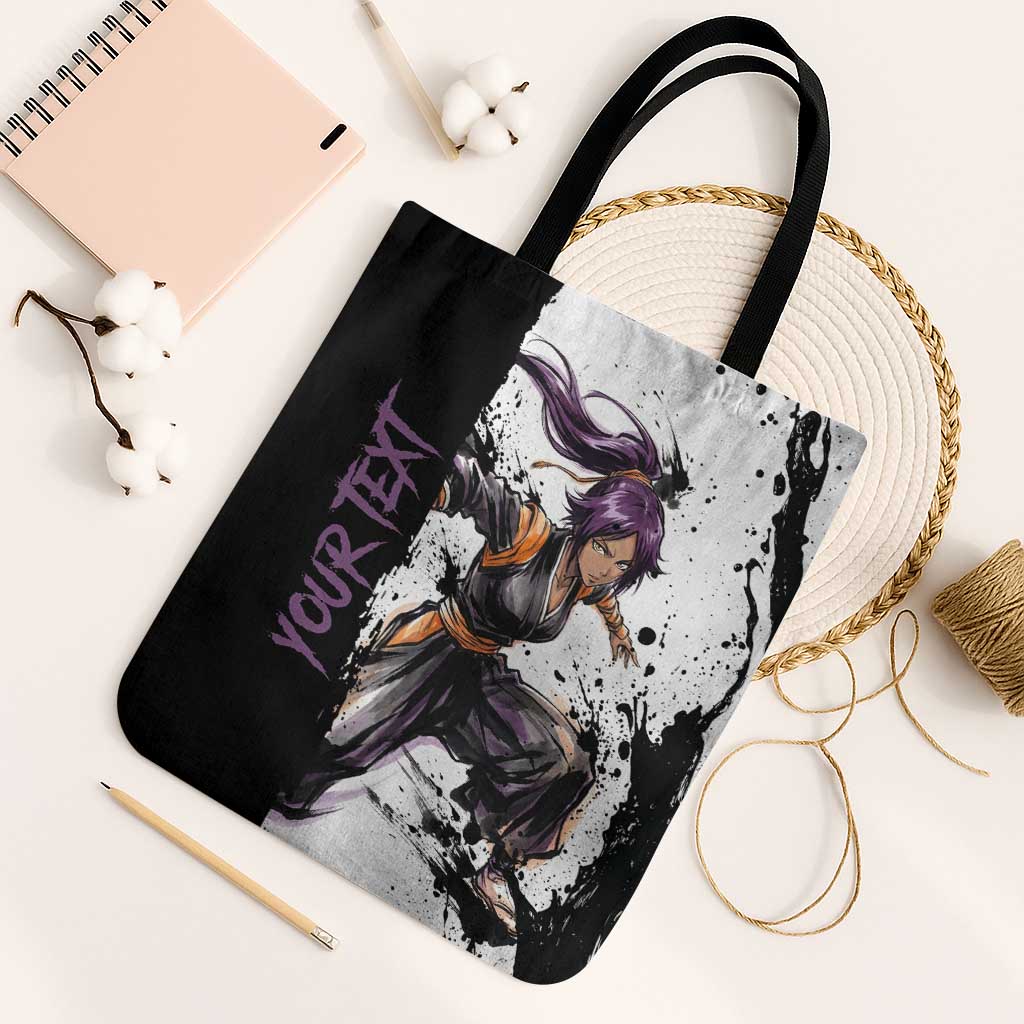 Personalized Yoruichi Shihouin Tote Bag Ink Splash Anime Brush Style