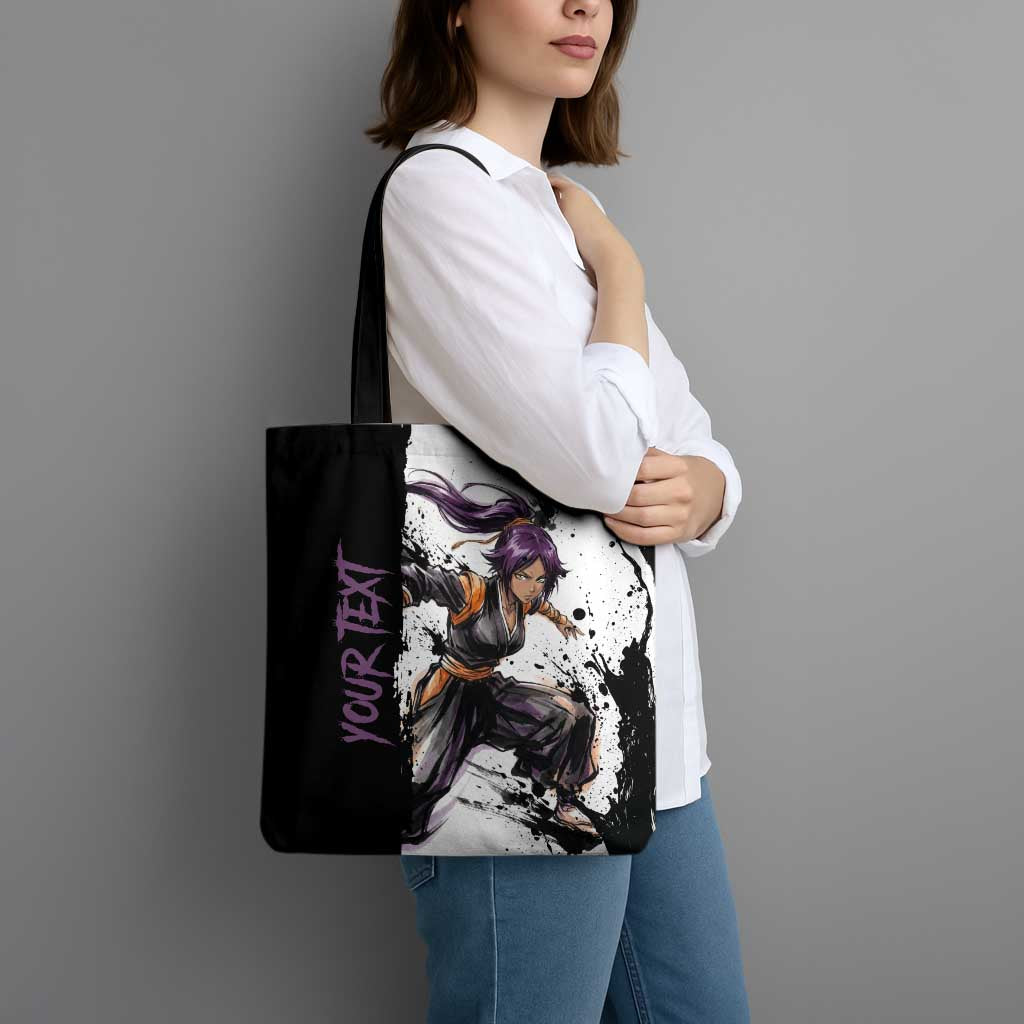 Personalized Yoruichi Shihouin Tote Bag Ink Splash Anime Brush Style