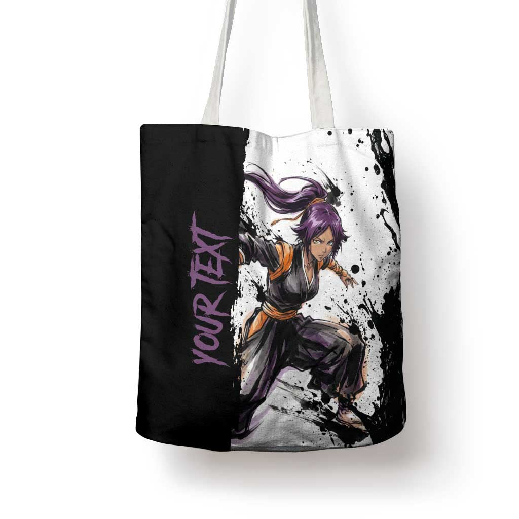 Personalized Yoruichi Shihouin Tote Bag Ink Splash Anime Brush Style