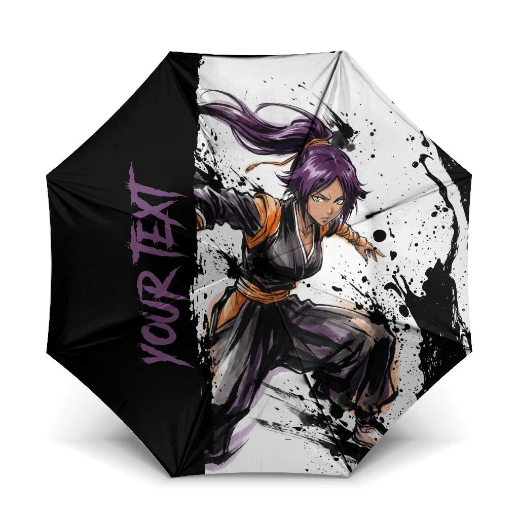 Personalized Yoruichi Shihouin Umbrella Ink Splash Anime Brush Style