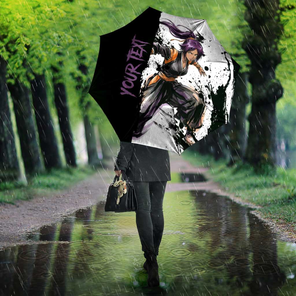 Personalized Yoruichi Shihouin Umbrella Ink Splash Anime Brush Style