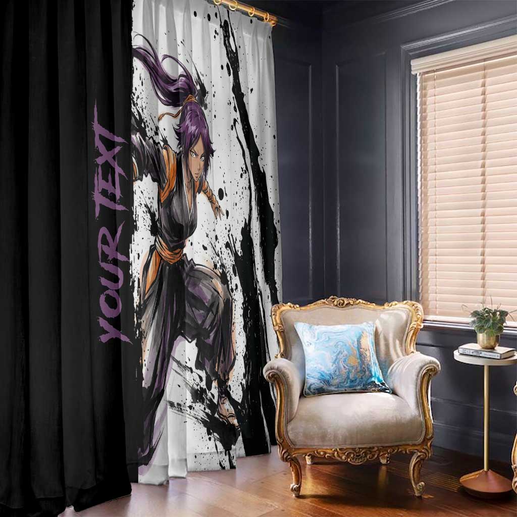 Personalized Yoruichi Shihouin Window Curtain Ink Splash Anime Brush Style
