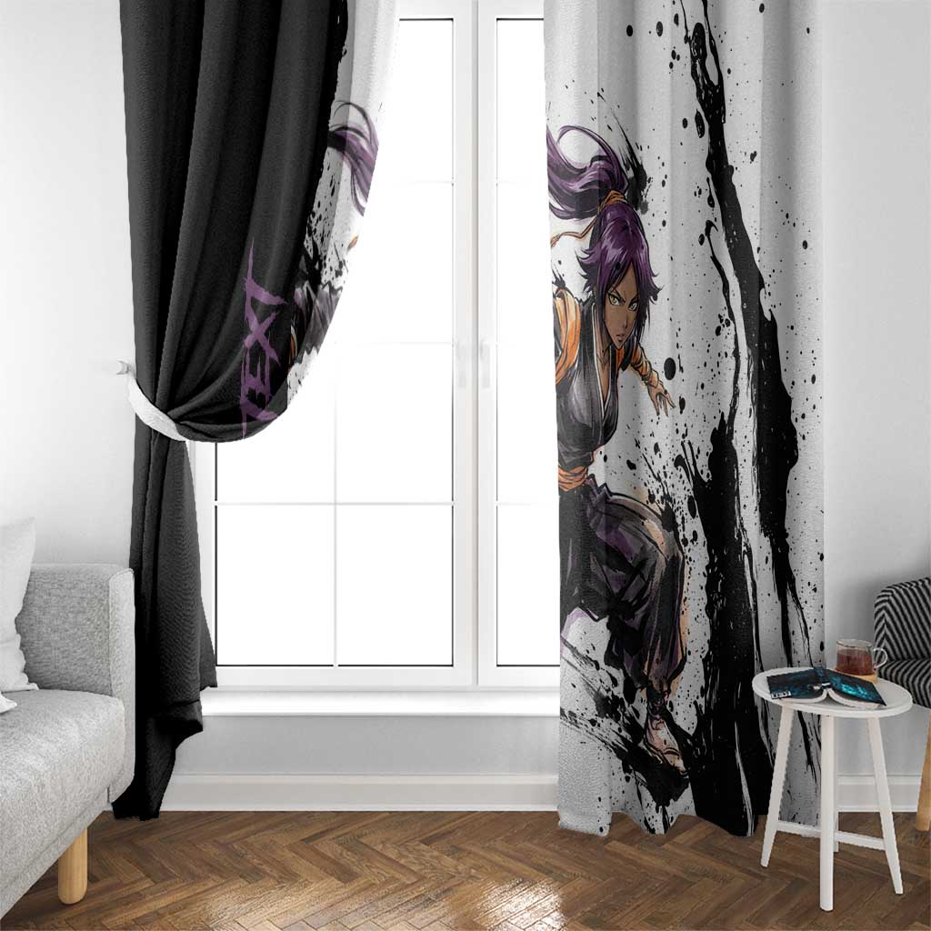 Personalized Yoruichi Shihouin Window Curtain Ink Splash Anime Brush Style