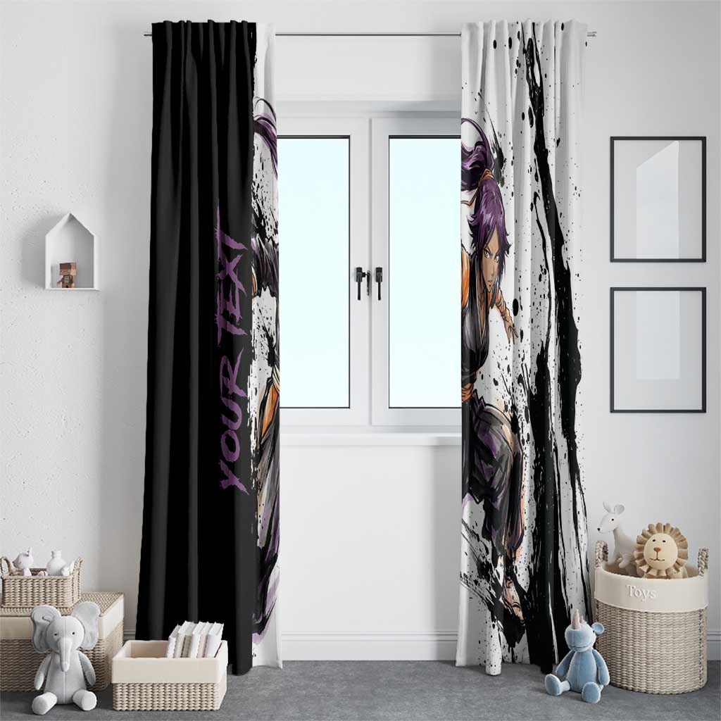 Personalized Yoruichi Shihouin Window Curtain Ink Splash Anime Brush Style