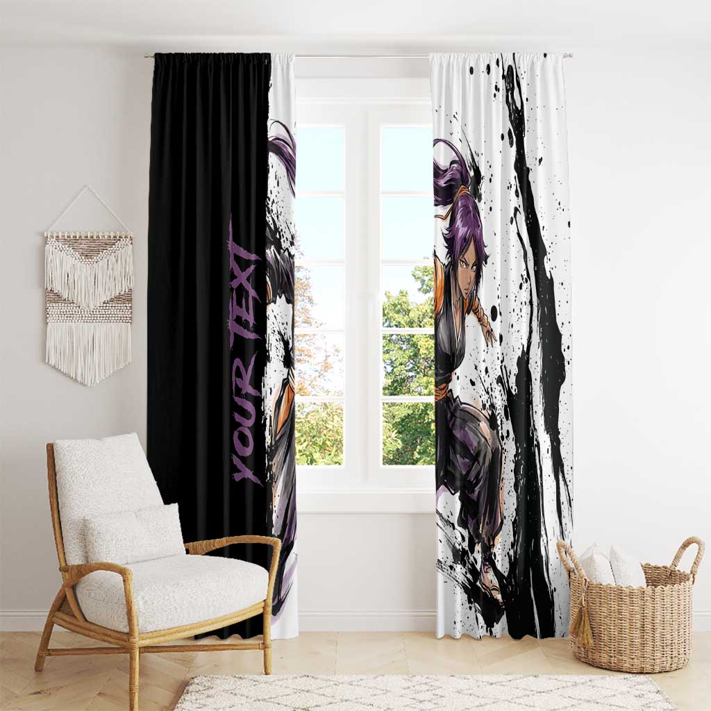 Personalized Yoruichi Shihouin Window Curtain Ink Splash Anime Brush Style