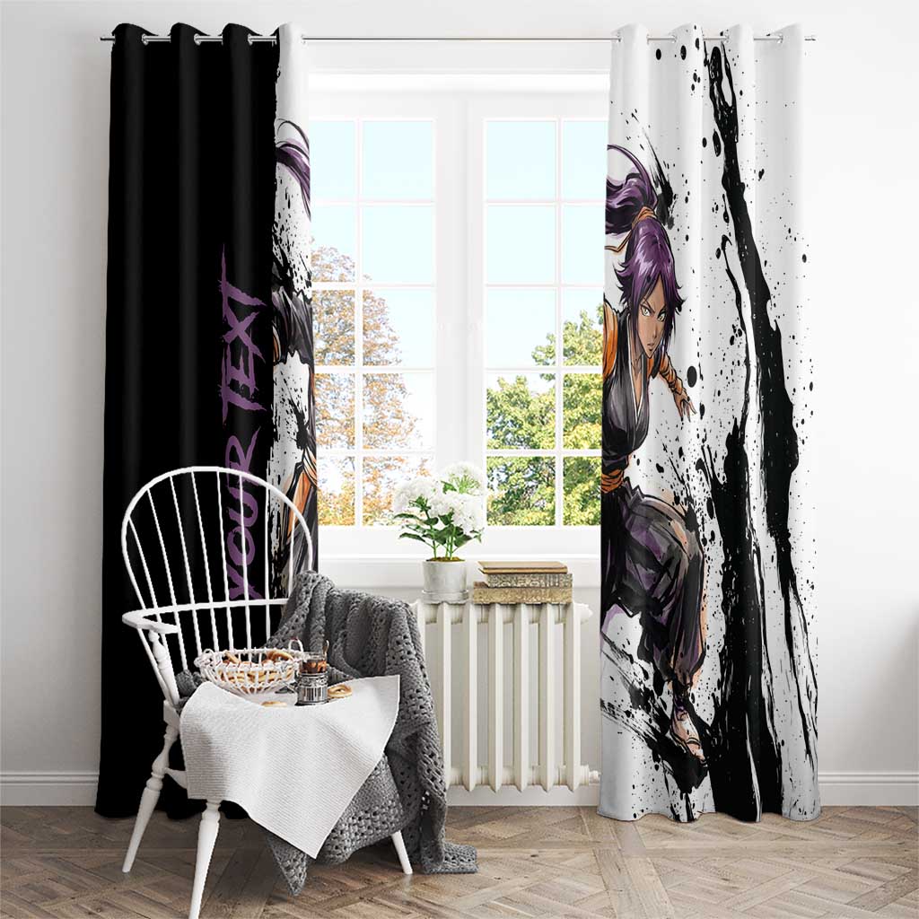 Personalized Yoruichi Shihouin Window Curtain Ink Splash Anime Brush Style