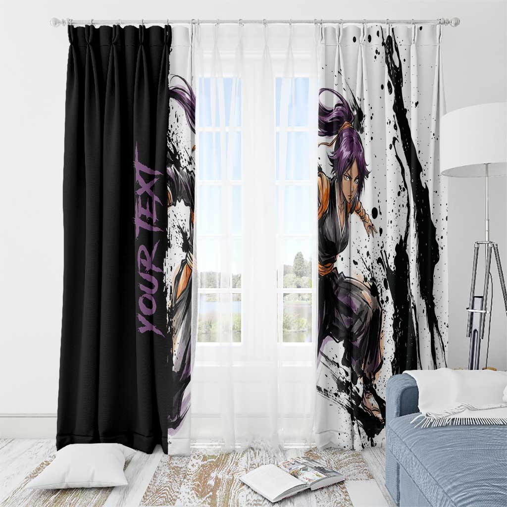 Personalized Yoruichi Shihouin Window Curtain Ink Splash Anime Brush Style