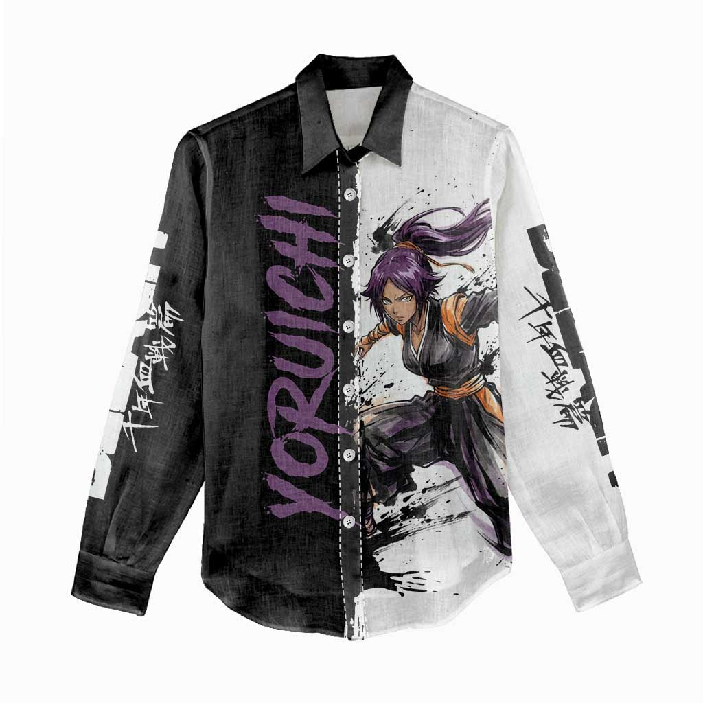 Personalized Yoruichi Shihouin Women Casual Shirt Ink Splash Anime Brush Style