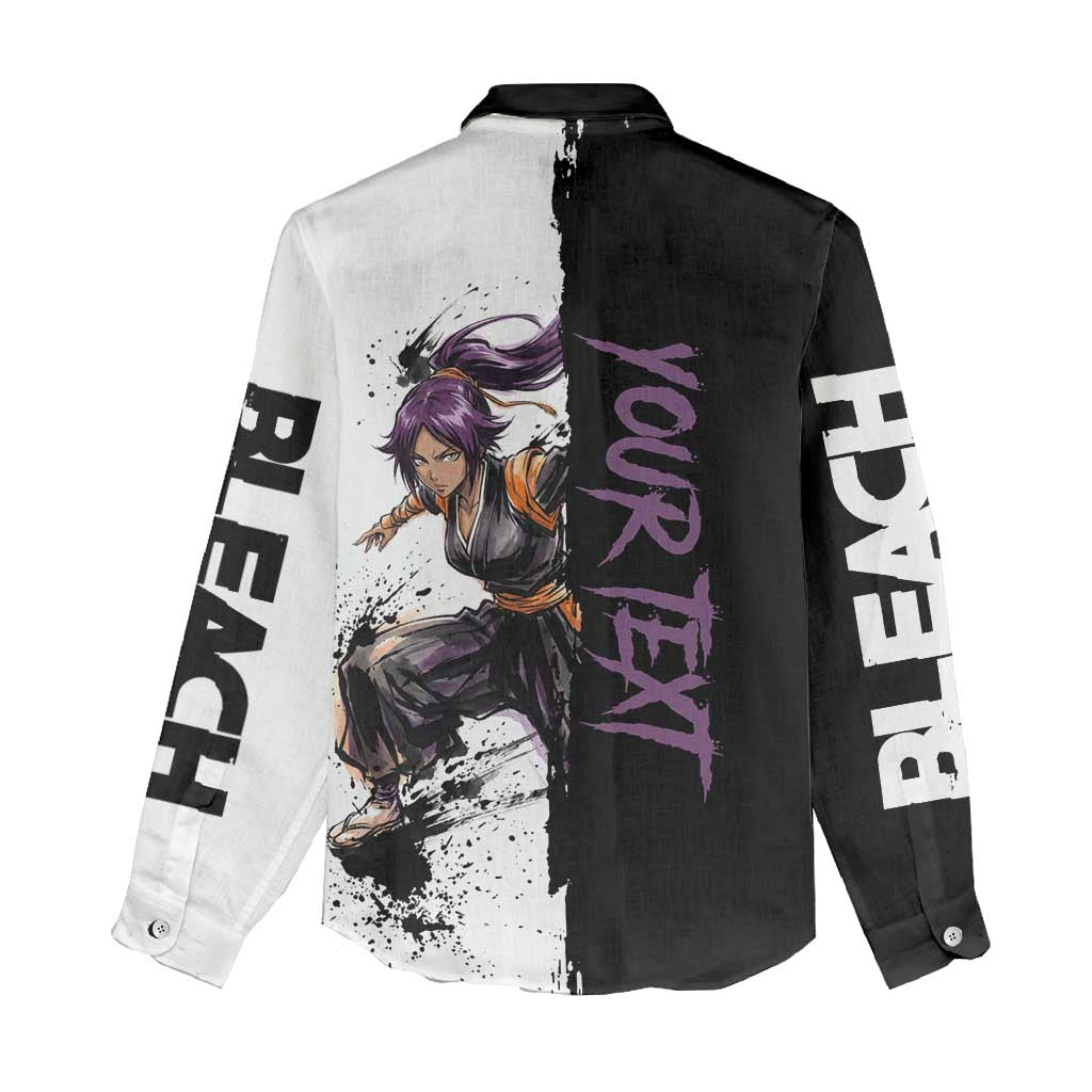 Personalized Yoruichi Shihouin Women Casual Shirt Ink Splash Anime Brush Style