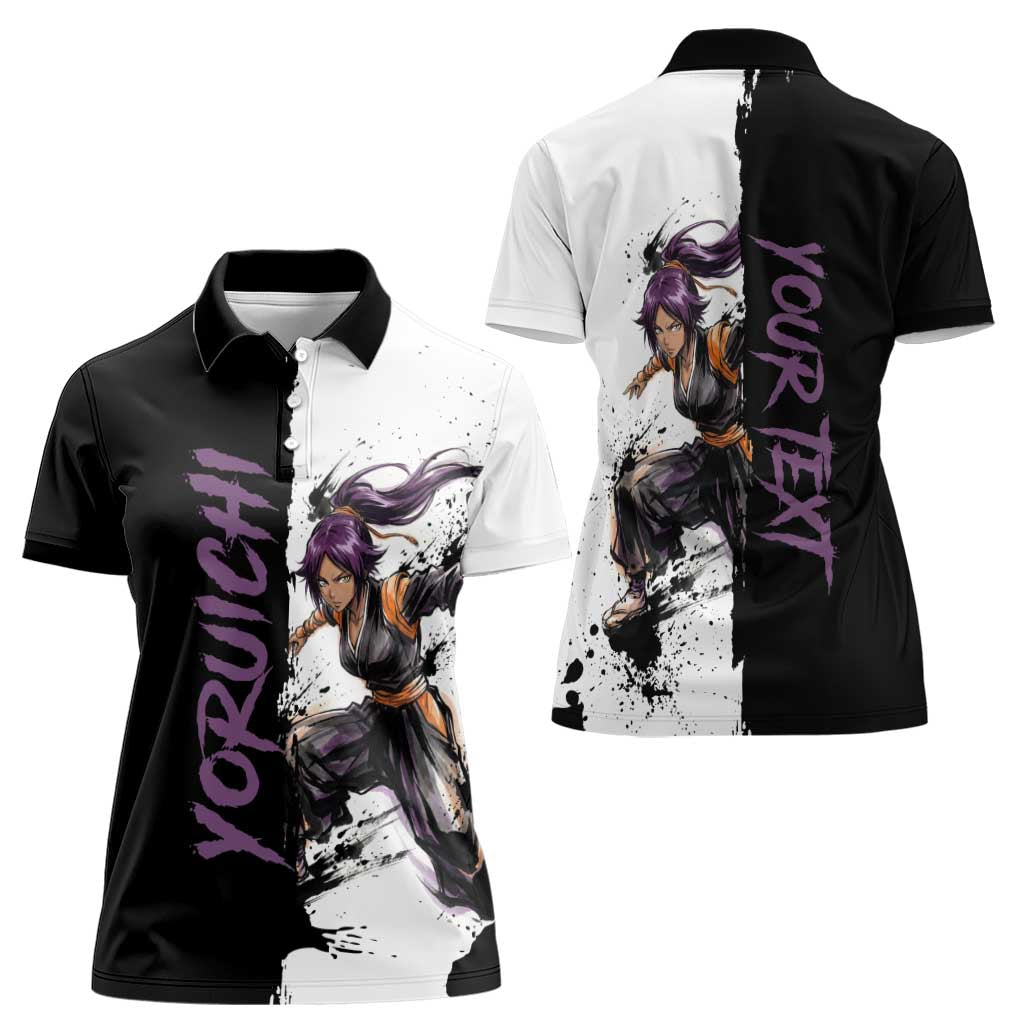 Personalized Yoruichi Shihouin Women Polo Shirt Ink Splash Anime Brush Style