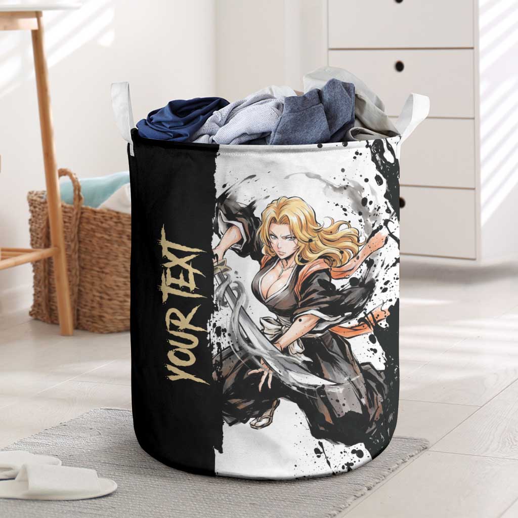 Personalized Rangiku Matsumoto Laundry Basket Ink Splash Anime Brush Style