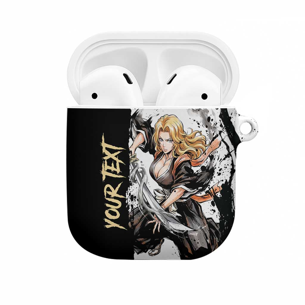 Personalized Rangiku Matsumoto AirPods Case Ink Splash Anime Brush Style