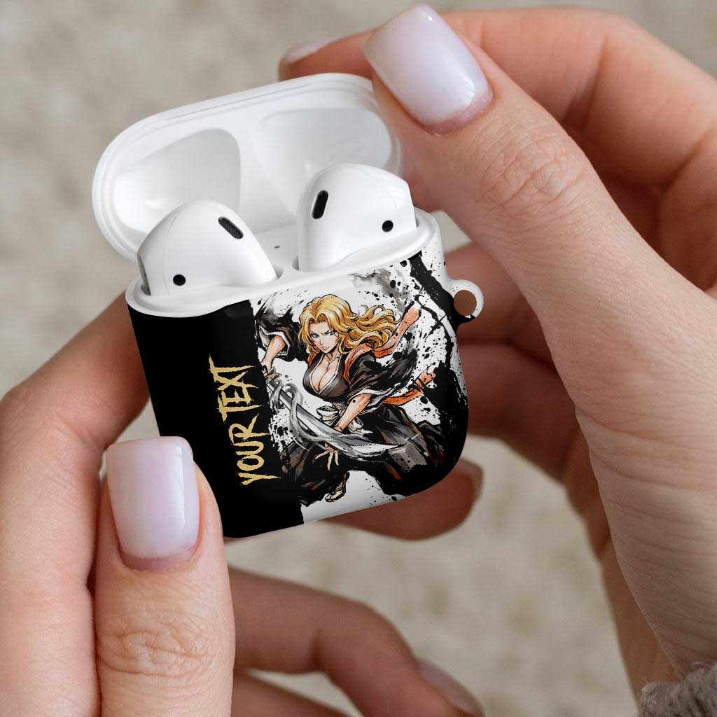 Personalized Rangiku Matsumoto AirPods Case Ink Splash Anime Brush Style