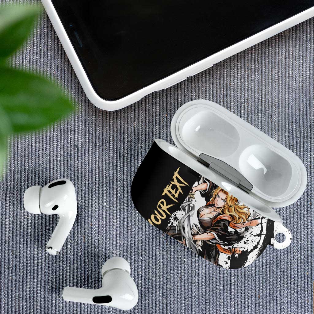 Personalized Rangiku Matsumoto AirPods Case Ink Splash Anime Brush Style