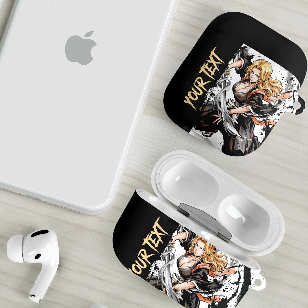 Personalized Rangiku Matsumoto AirPods Case Ink Splash Anime Brush Style