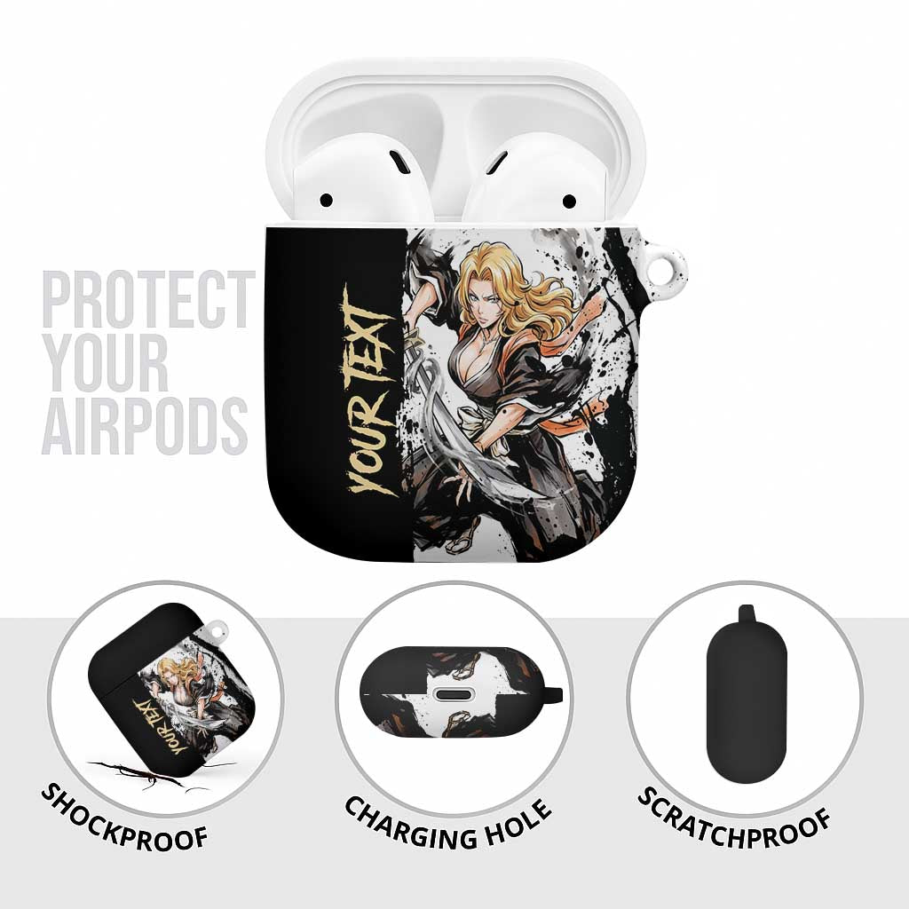 Personalized Rangiku Matsumoto AirPods Case Ink Splash Anime Brush Style