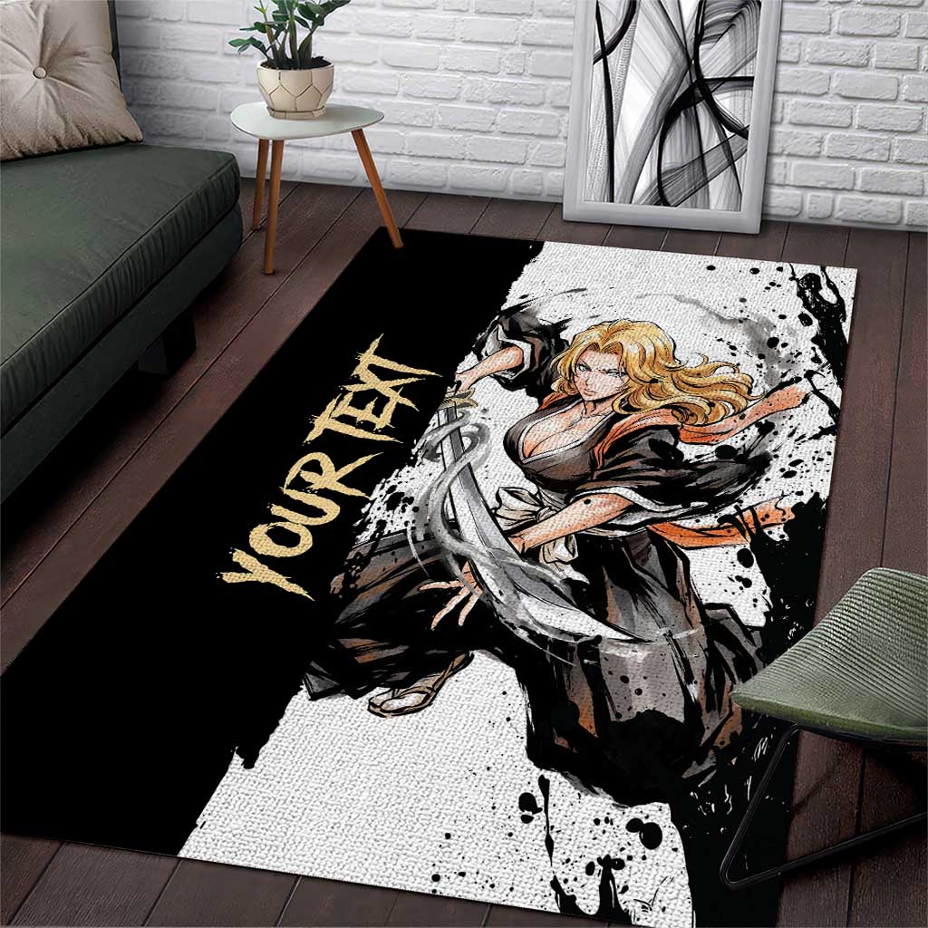 Personalized Rangiku Matsumoto Area Rug Ink Splash Anime Brush Style
