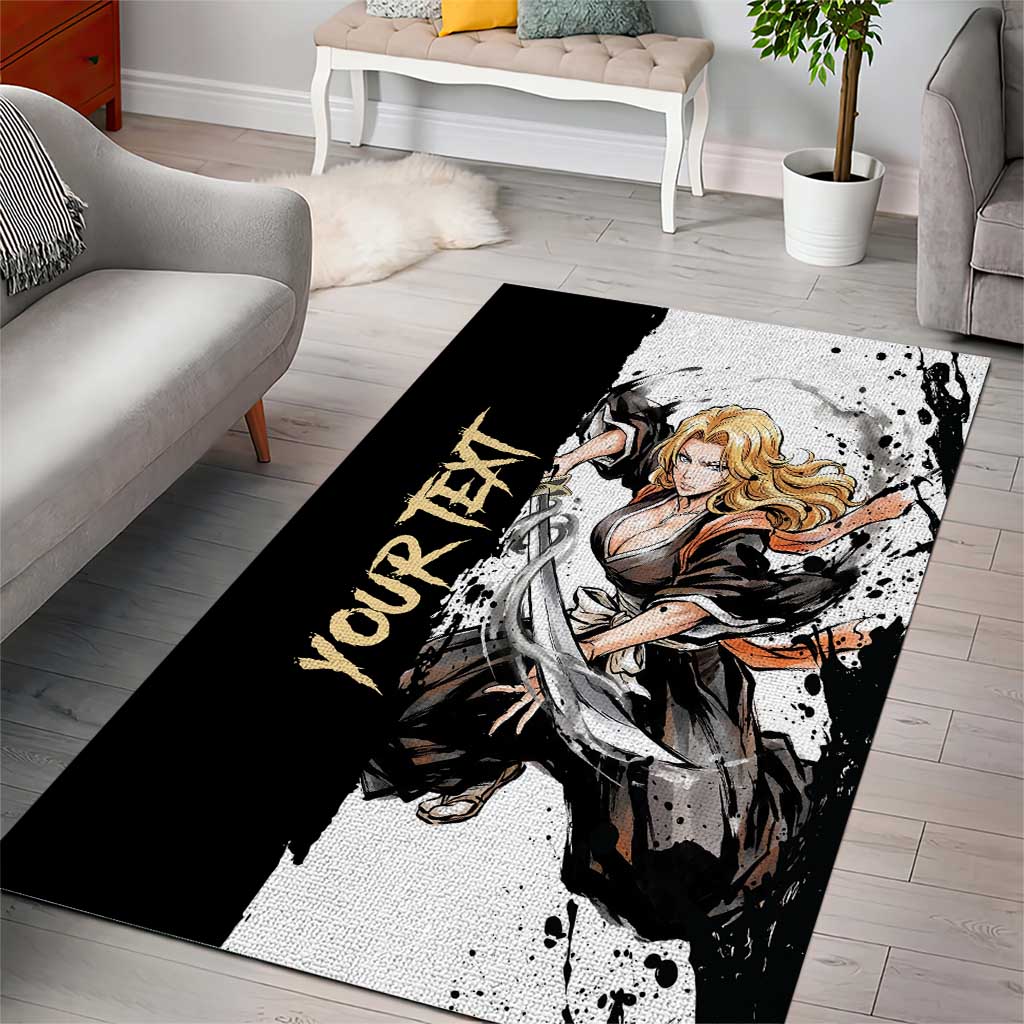 Personalized Rangiku Matsumoto Area Rug Ink Splash Anime Brush Style
