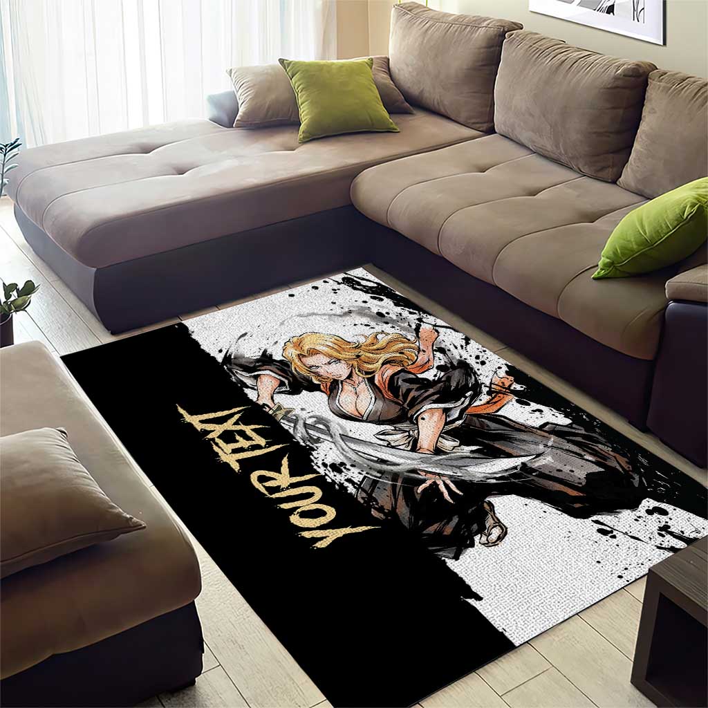Personalized Rangiku Matsumoto Area Rug Ink Splash Anime Brush Style