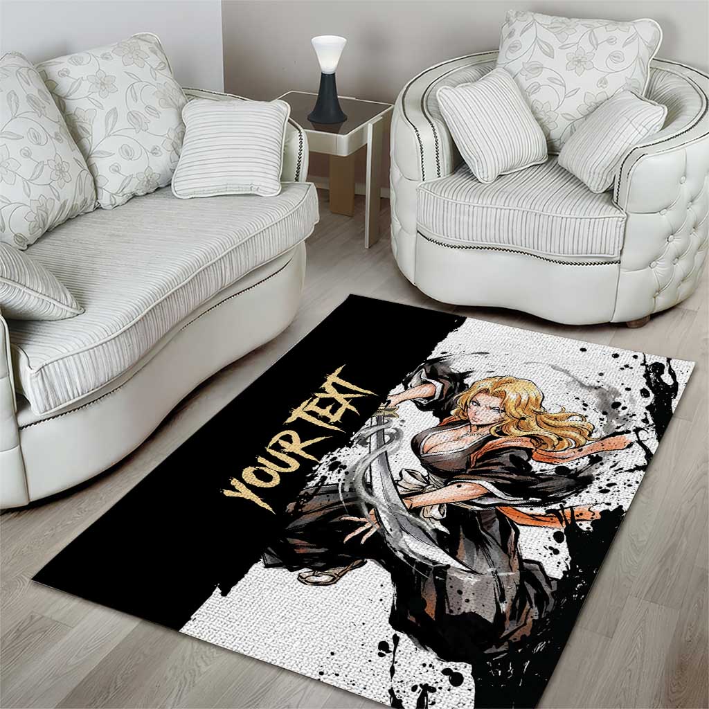Personalized Rangiku Matsumoto Area Rug Ink Splash Anime Brush Style