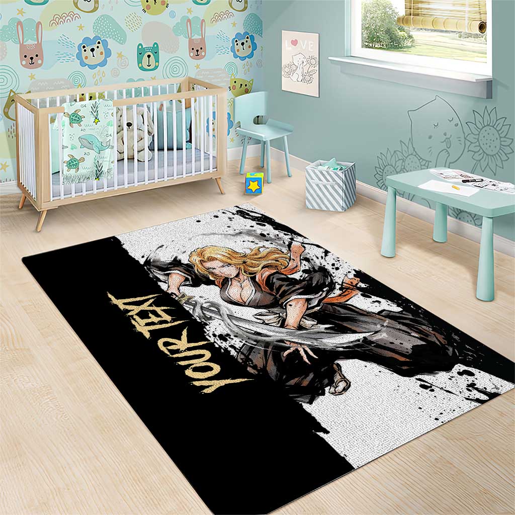 Personalized Rangiku Matsumoto Area Rug Ink Splash Anime Brush Style