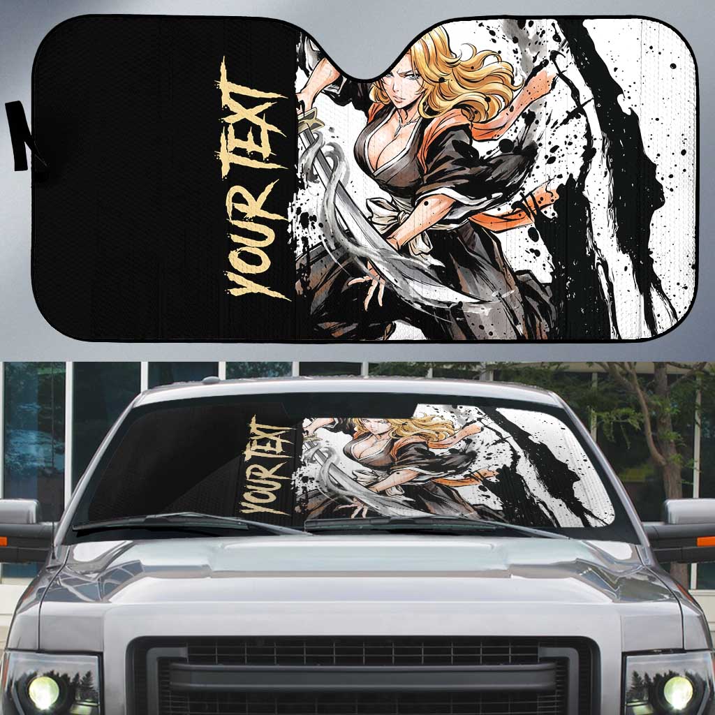 Personalized Rangiku Matsumoto Auto Sun Shade Ink Splash Anime Brush Style