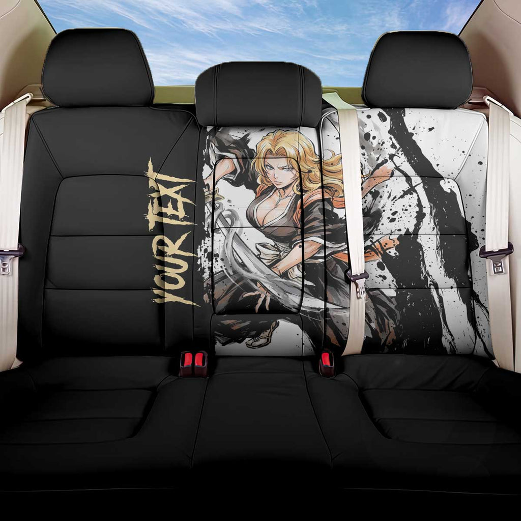 Personalized Rangiku Matsumoto Back Car Seat Cover Ink Splash Anime Brush Style