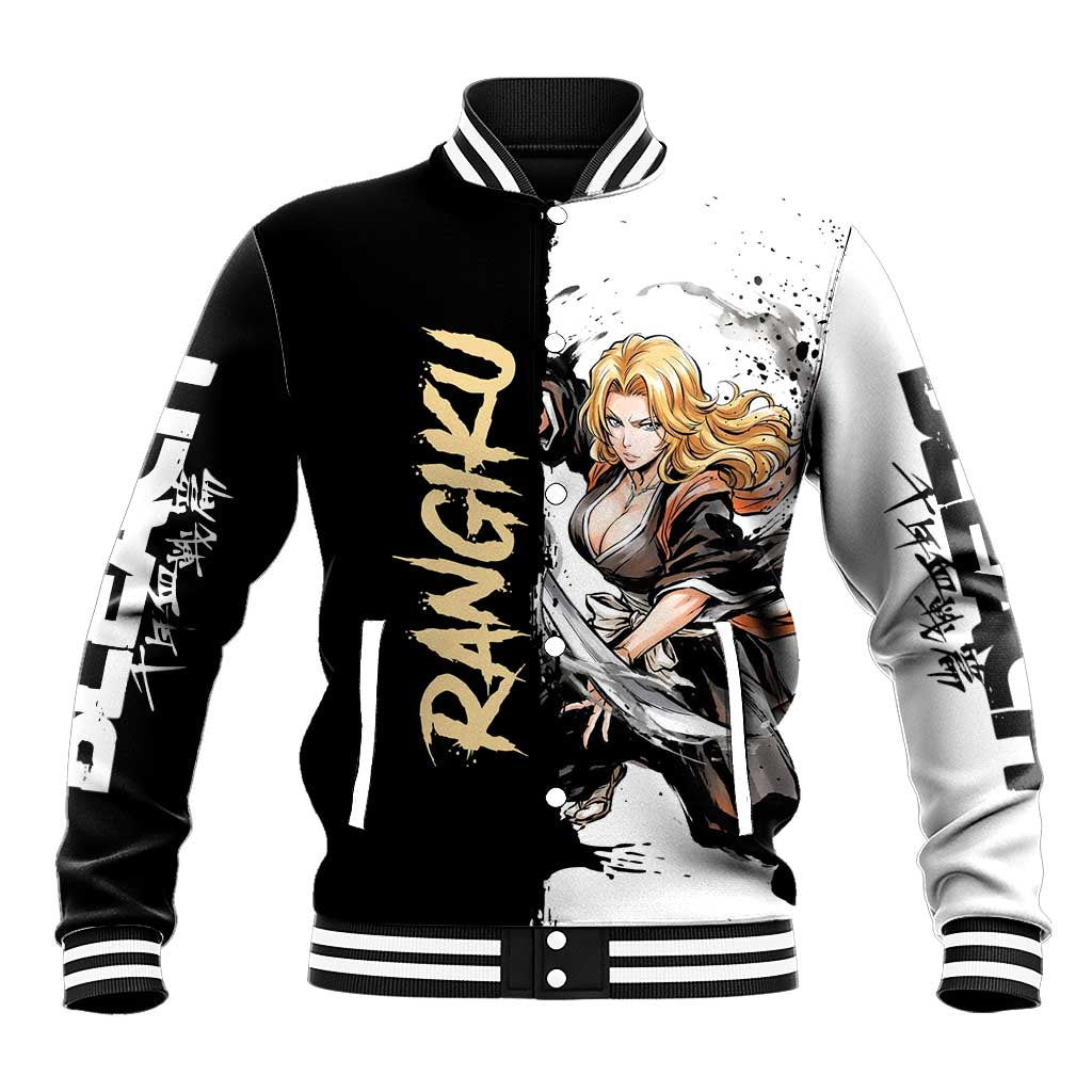 Personalized Rangiku Matsumoto Baseball Jacket Ink Splash Anime Brush Style