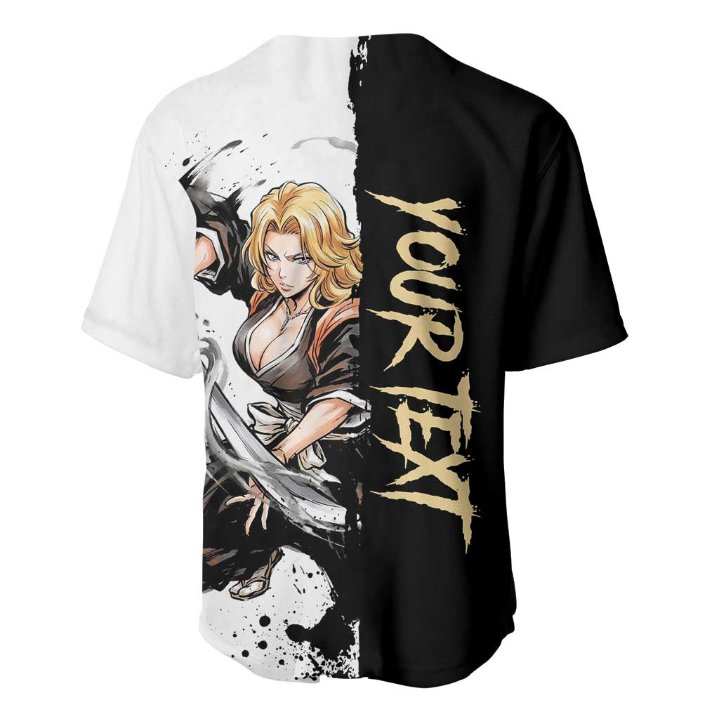 Personalized Rangiku Matsumoto Baseball Jersey Ink Splash Anime Brush Style