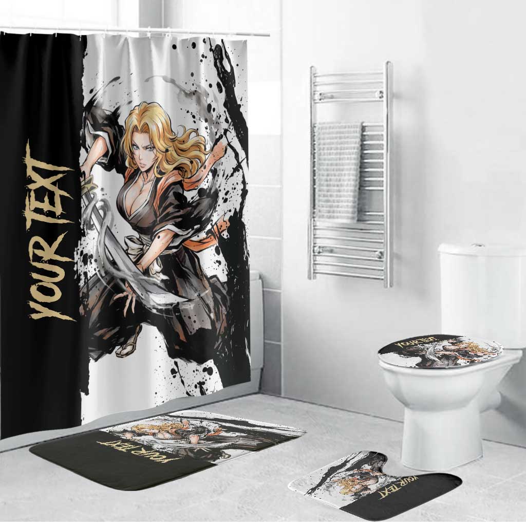 Personalized Rangiku Matsumoto Bathroom Set Ink Splash Anime Brush Style