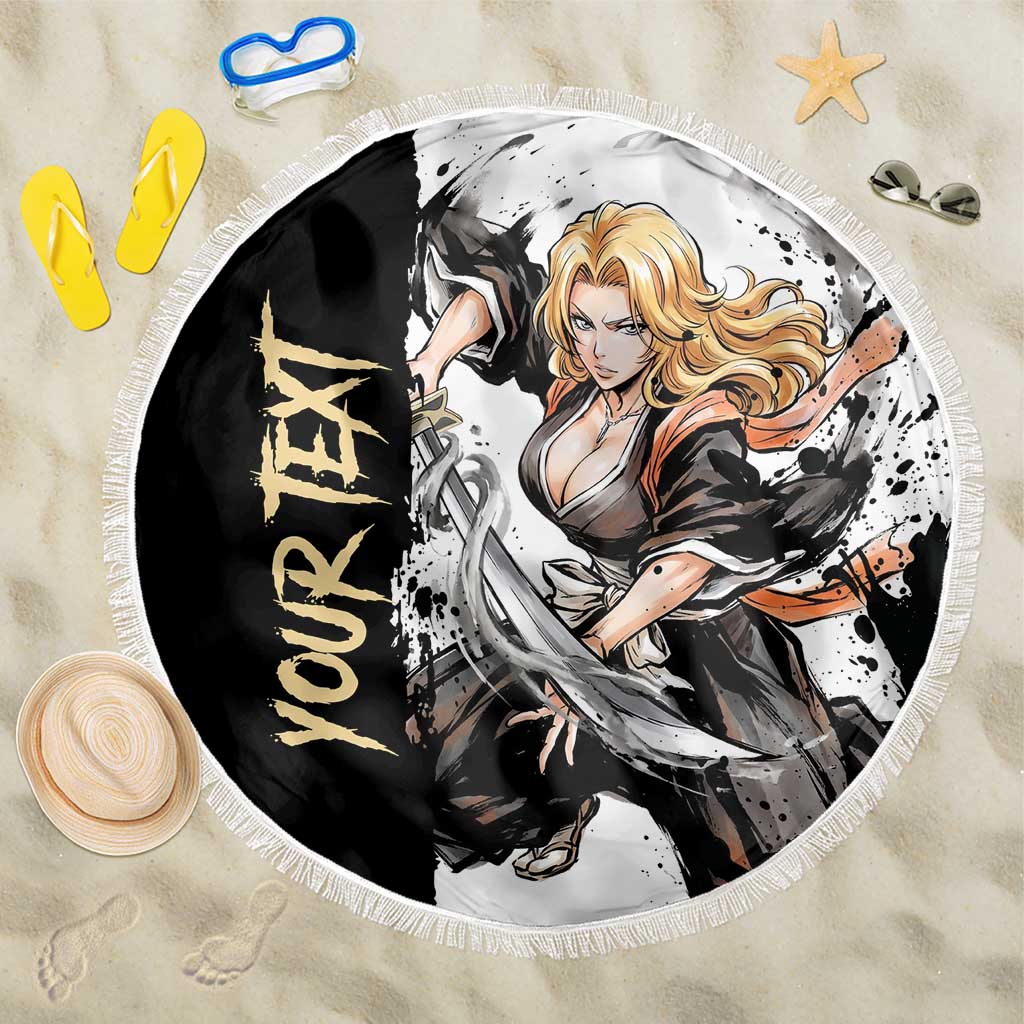 Personalized Rangiku Matsumoto Beach Blanket Ink Splash Anime Brush Style
