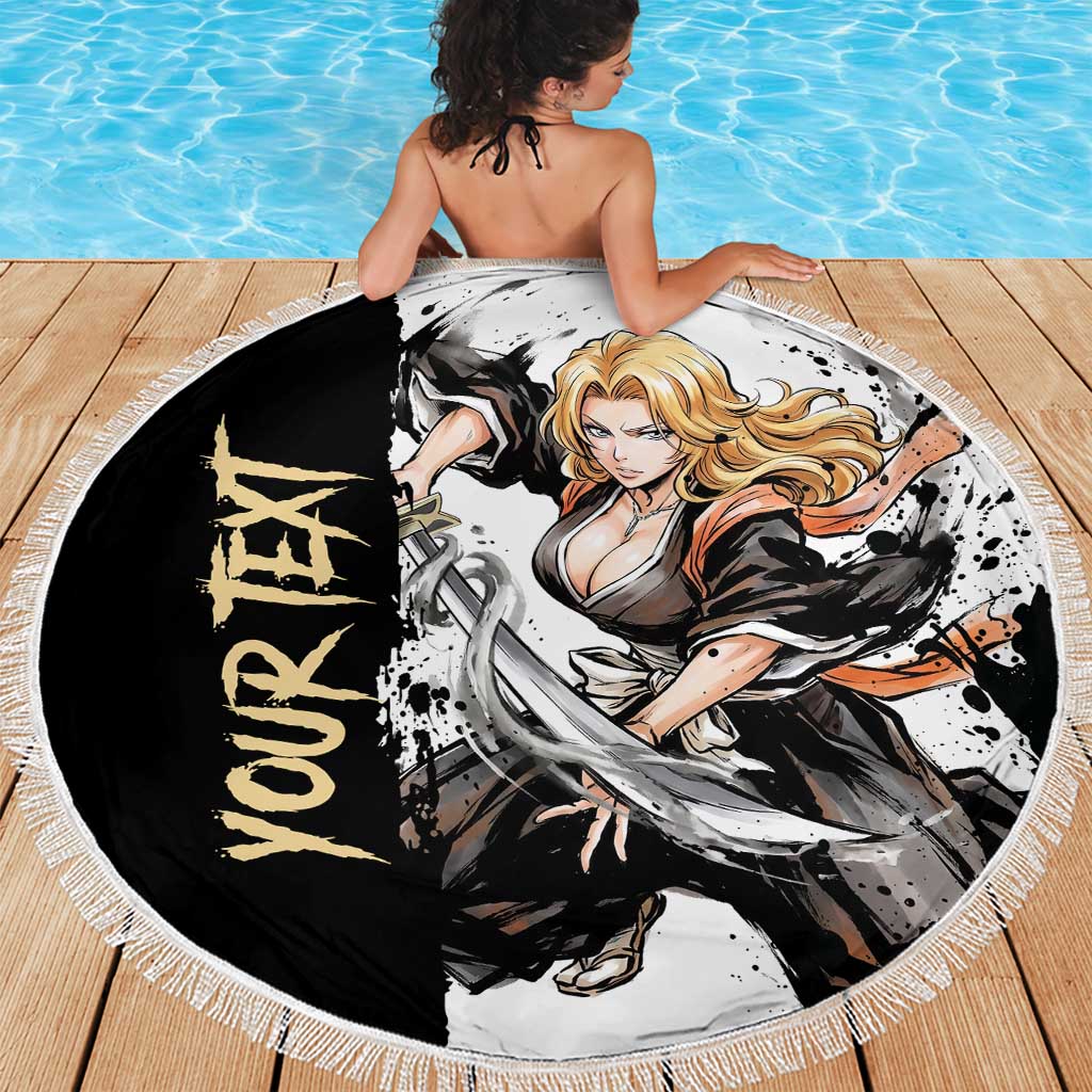 Personalized Rangiku Matsumoto Beach Blanket Ink Splash Anime Brush Style