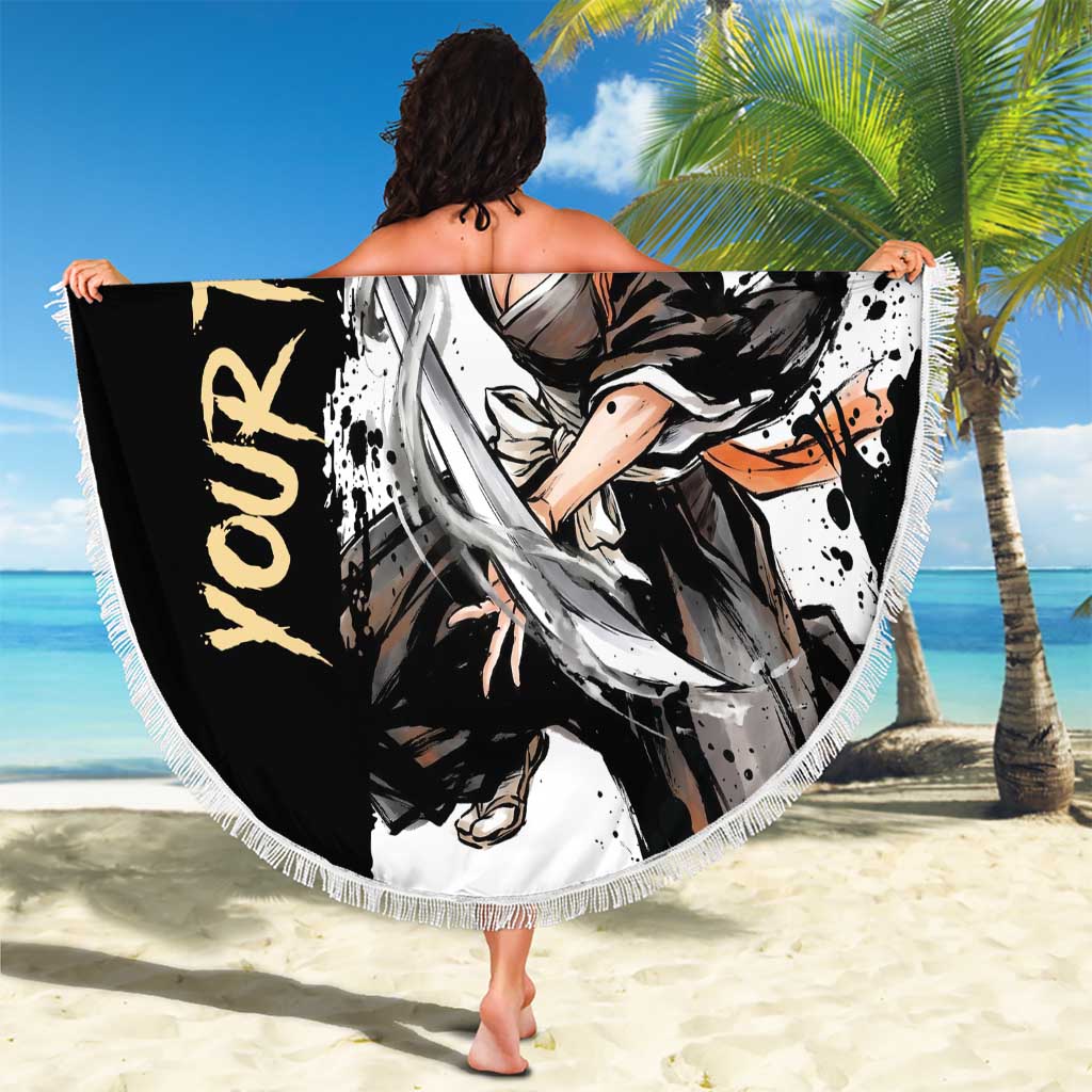 Personalized Rangiku Matsumoto Beach Blanket Ink Splash Anime Brush Style