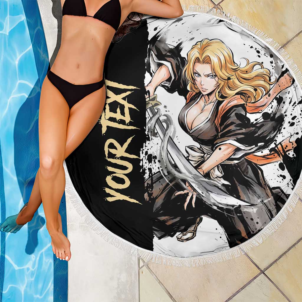Personalized Rangiku Matsumoto Beach Blanket Ink Splash Anime Brush Style