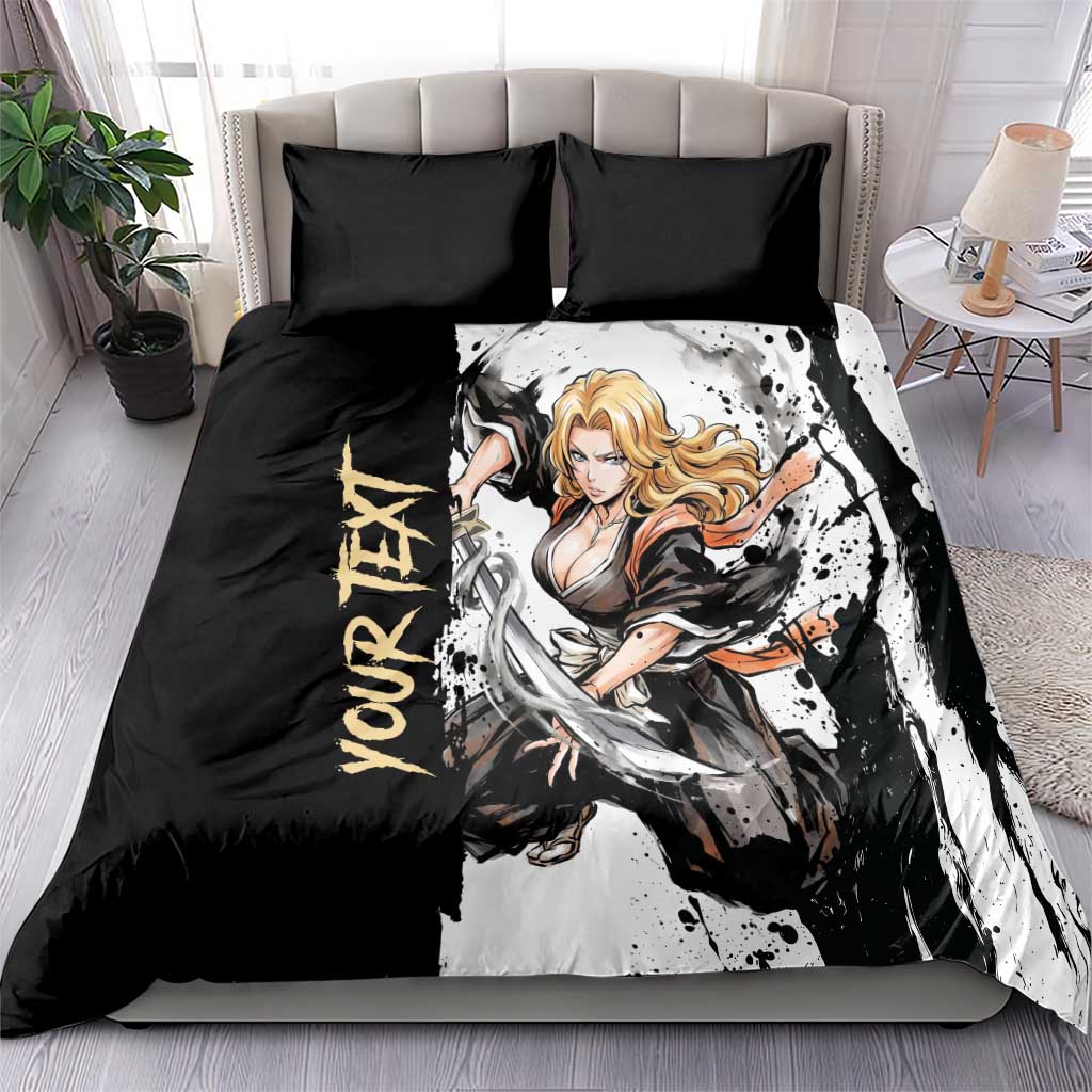 Personalized Rangiku Matsumoto Bedding Set Ink Splash Anime Brush Style