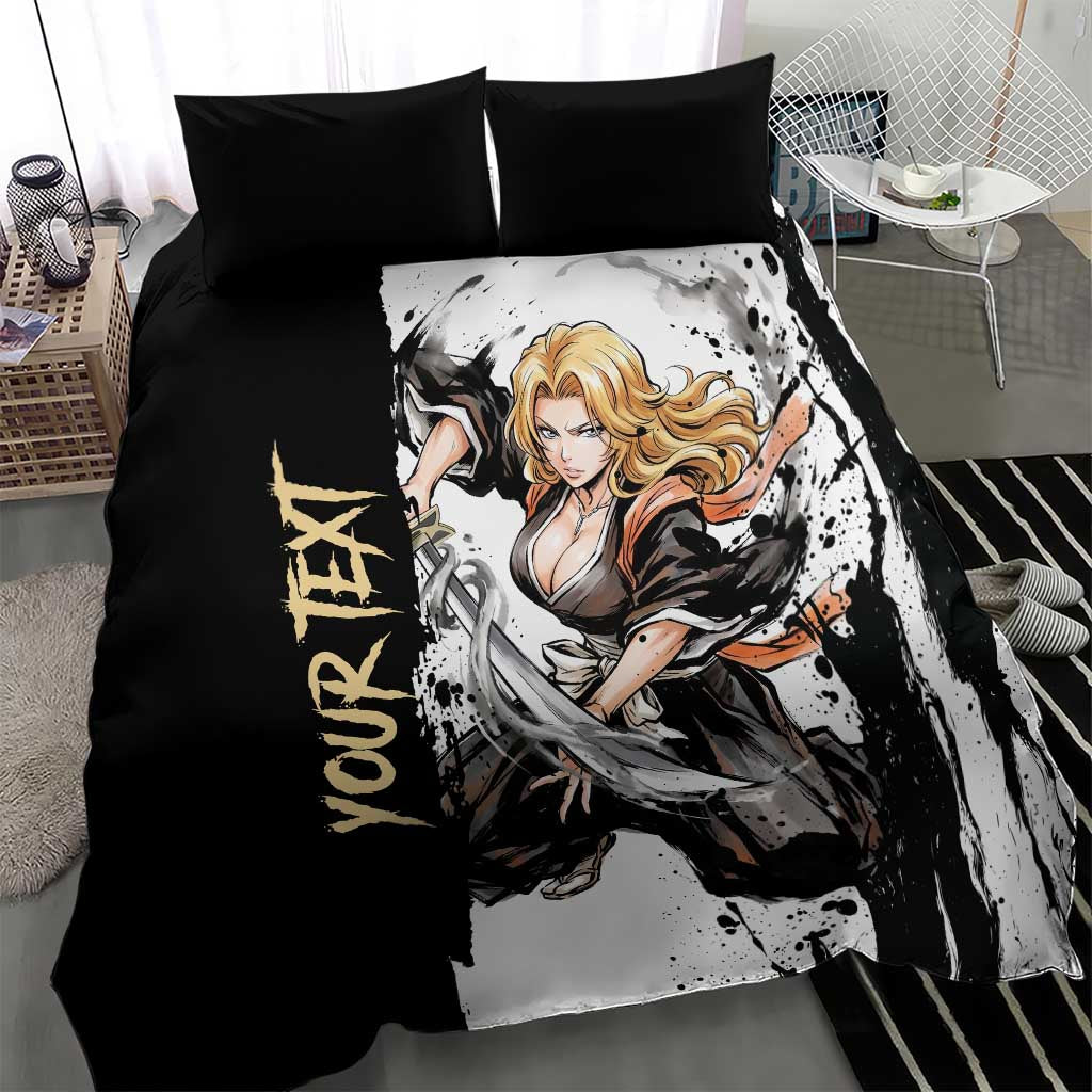 Personalized Rangiku Matsumoto Bedding Set Ink Splash Anime Brush Style