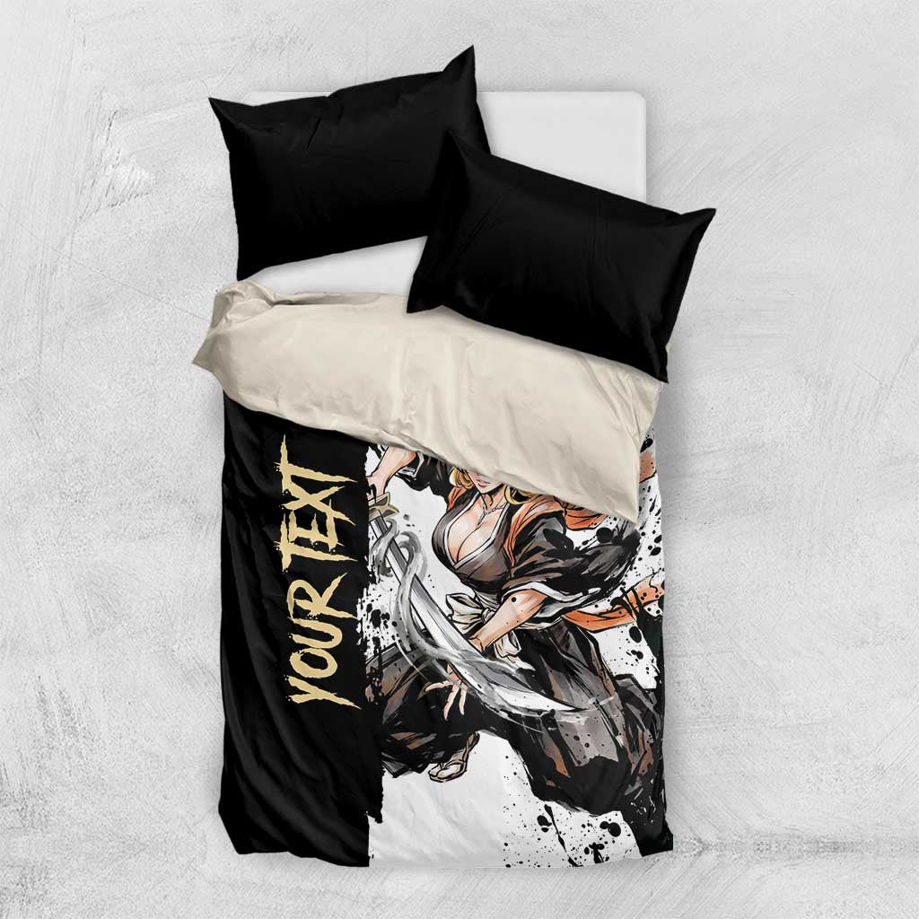 Personalized Rangiku Matsumoto Bedding Set Ink Splash Anime Brush Style